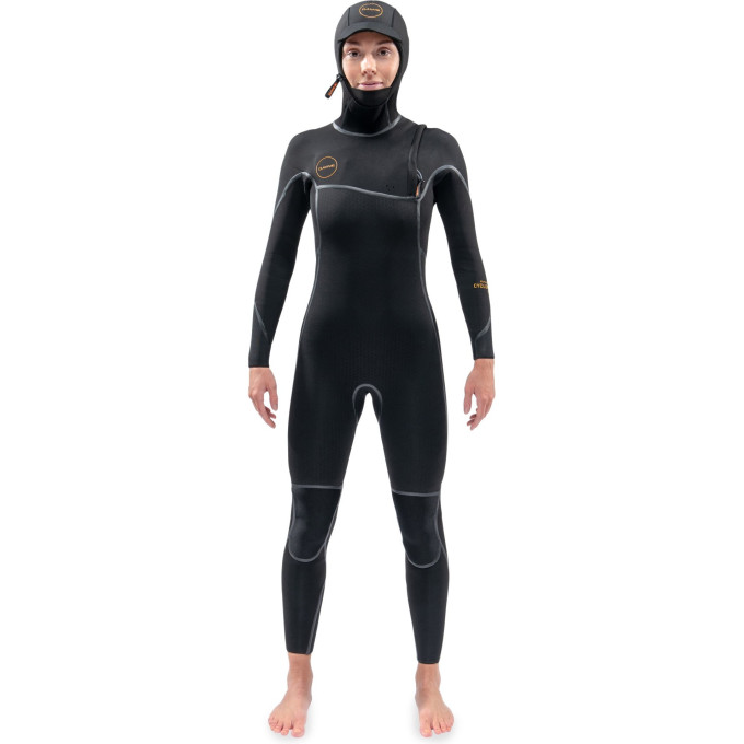 Гидрокостюм женский DAKINE WOMEN'S CYCLONE ZIP FREE HOODED 5/4mm Black Размер 10 DK21W54HC (0604565435460)